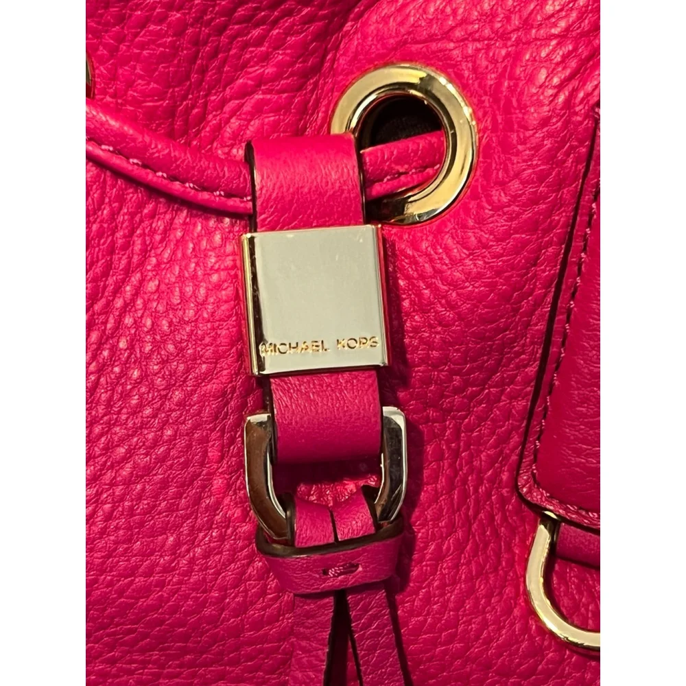 Michael Kors Camden Medium Leather Drawstring Satchel Bag - Picture 3 of 13